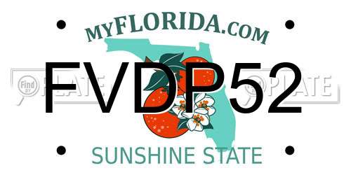 FVDP52 Florida License Plate