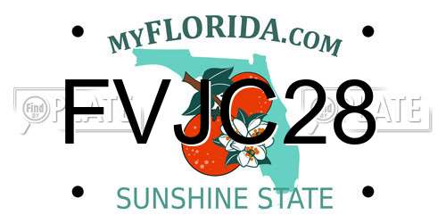 FVJC28 Florida License Plate