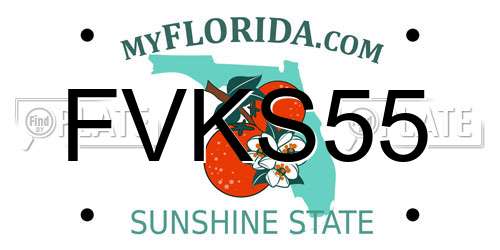 FVKS55 Florida License Plate