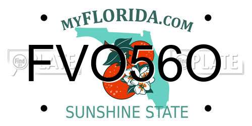 FVO56O Florida License Plate