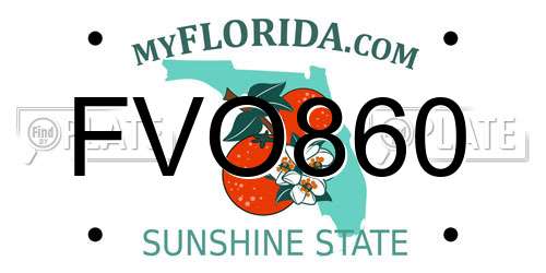 FVO860 Florida License Plate