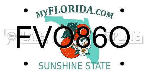 FVO86O Florida License Plate