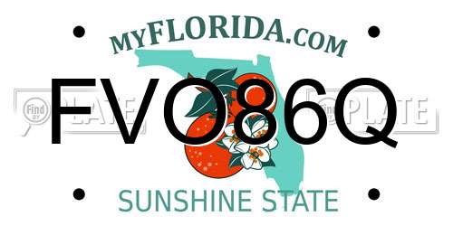 FVO86Q Florida License Plate