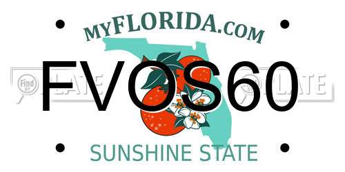 FVOS60 Florida License Plate