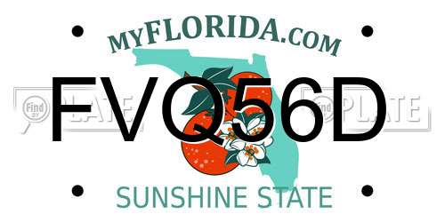 FVQ56D Florida License Plate