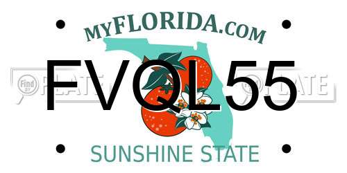 FVQL55 Florida License Plate
