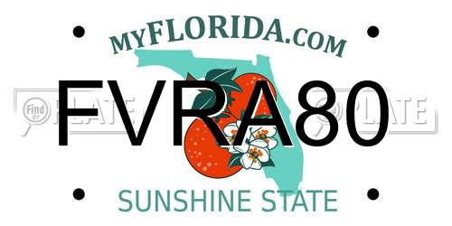 FVRA80 Florida License Plate