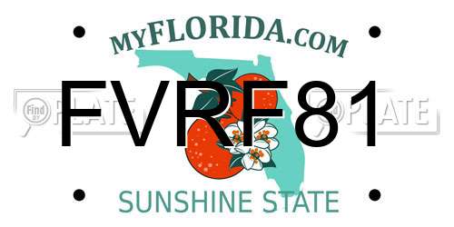 FVRF81 Florida License Plate