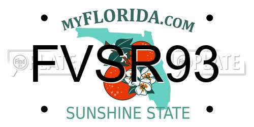 FVSR93 Florida License Plate
