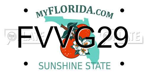 FVVG29 Florida License Plate