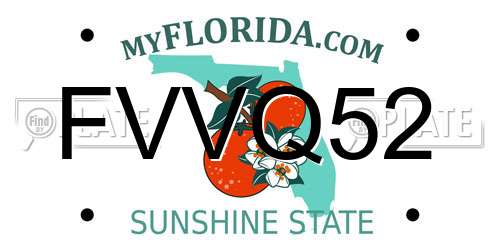 FVVQ52 Florida License Plate