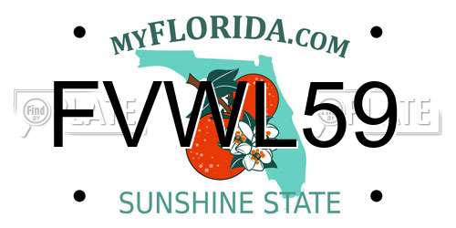 FVWL59 Florida License Plate