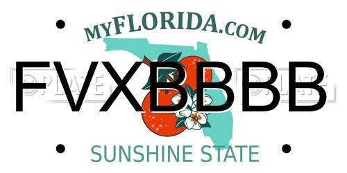 FVXBBBB Florida License Plate