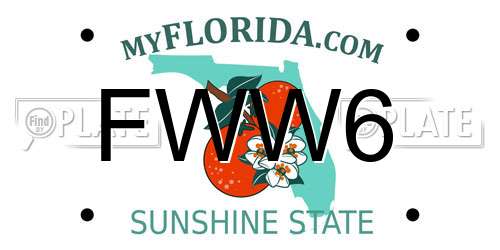 FWW6 Florida License Plate