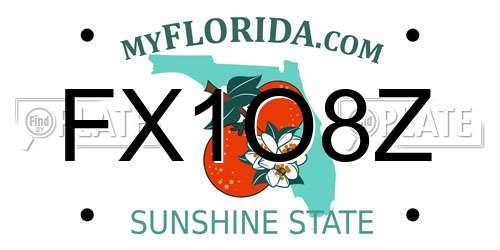 FX1O8Z Florida License Plate