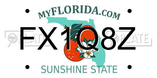 FX1Q8Z Florida License Plate