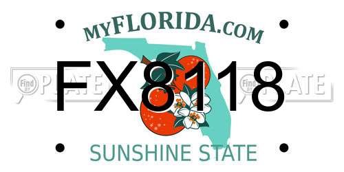 FX8118 Florida License Plate