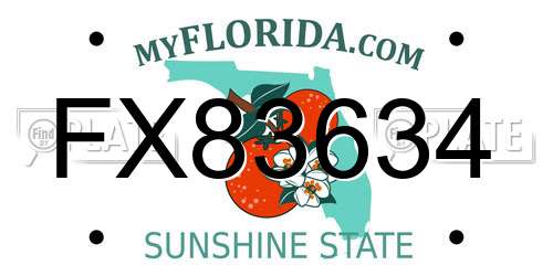 FX83634 Florida License Plate