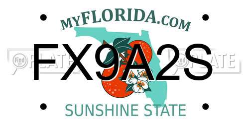 FX9A2S Florida License Plate