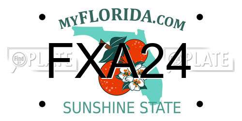 FXA24 Florida License Plate