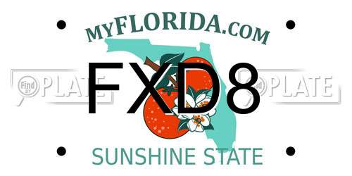 FXD8 Florida License Plate