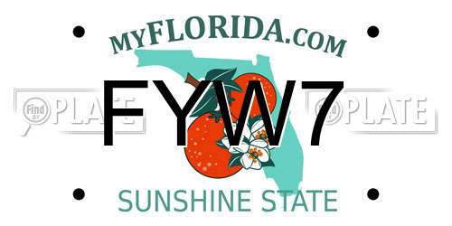 FYW7 Florida License Plate