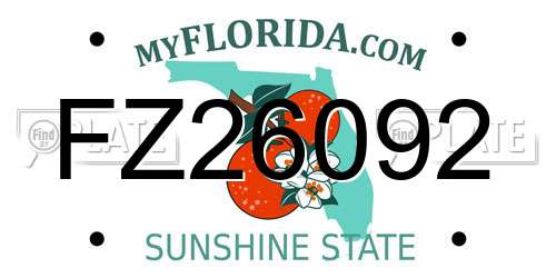 FZ26092 Florida License Plate