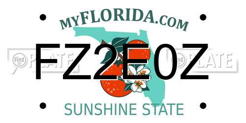 FZ2E0Z Florida License Plate