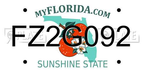 FZ2G092 Florida License Plate