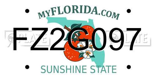FZ2G097 Florida License Plate