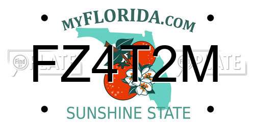 FZ4T2M Florida License Plate