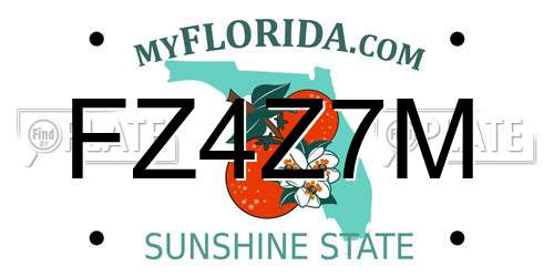FZ4Z7M Florida License Plate