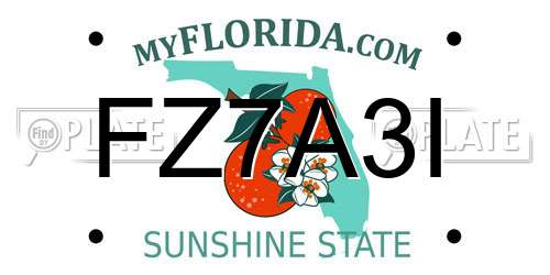 FZ7A3I Florida License Plate