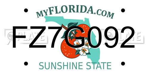 FZ7G092 Florida License Plate