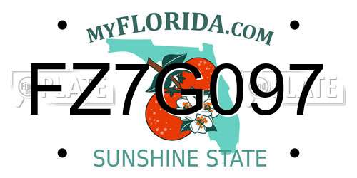 FZ7G097 Florida License Plate