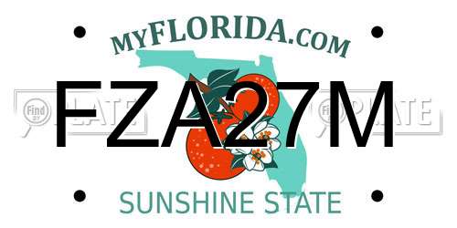 FZA27M Florida License Plate