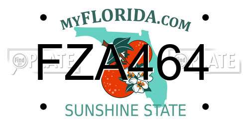FZA464 Florida License Plate