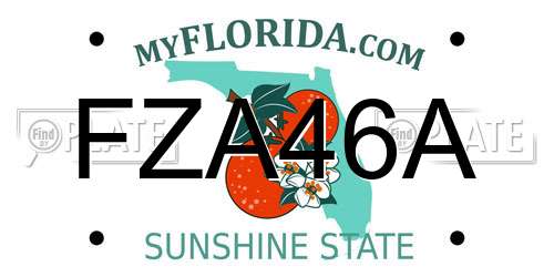 FZA46A Florida License Plate