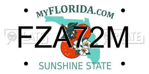 FZA72M Florida License Plate