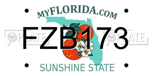 FZB173 Florida License Plate