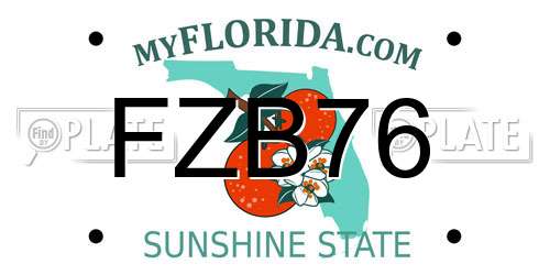 FZB76 Florida License Plate