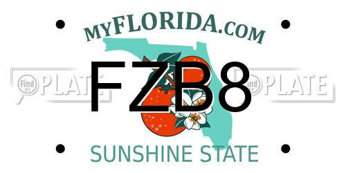 FZB8 Florida License Plate