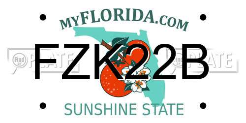 FZK22B Florida License Plate