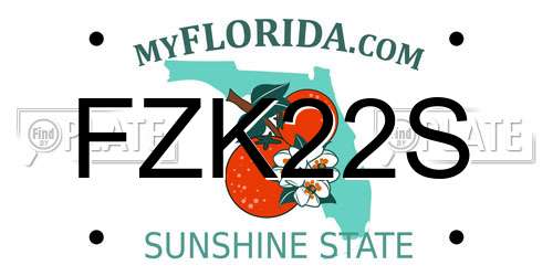 FZK22S Florida License Plate