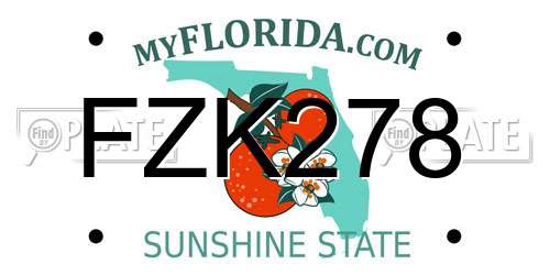 FZK278 Florida License Plate