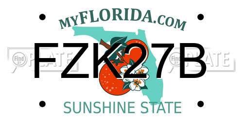 FZK27B Florida License Plate