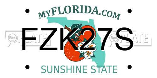 FZK27S Florida License Plate