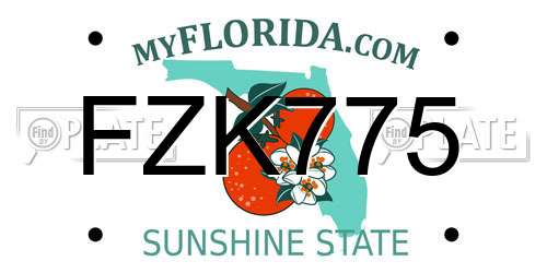 FZK775 Florida License Plate