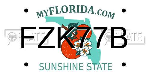 FZK77B Florida License Plate