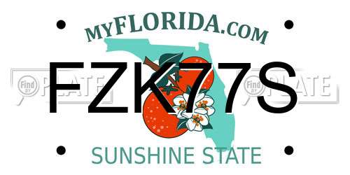 FZK77S Florida License Plate
